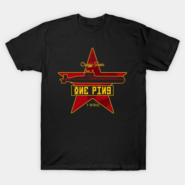 

2021 Men/Women's Summer Black Street Fashion Hip Hop One Ping - The Hunt for Red October Tom Clancy T-shirt Cotton Tees Tops