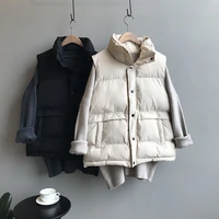 2022 autumn and winter new korean version loose short down cotton vest coat female joker vest bread clothing
