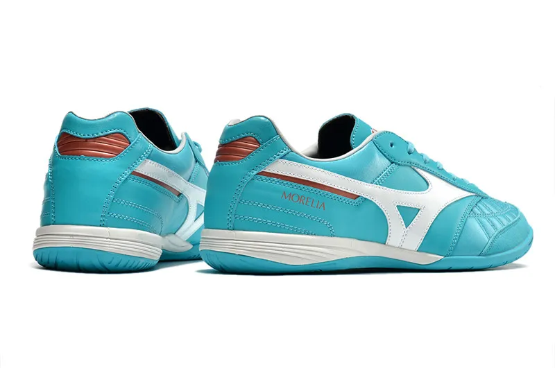 Authentic Mizuno Creation MORELIA IC M8 Men's Sports Shoes Mizuno Outdoor Sneakers Aqua/White Color Size Eur 40-45