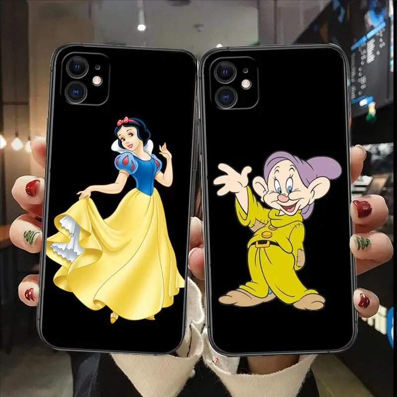 

Snow White Dumb black phone Case For IPhone 13 12 11 Pro Max Mini SE XR X XS Max 8Plus 7plus 6 6S New Shell phone Case