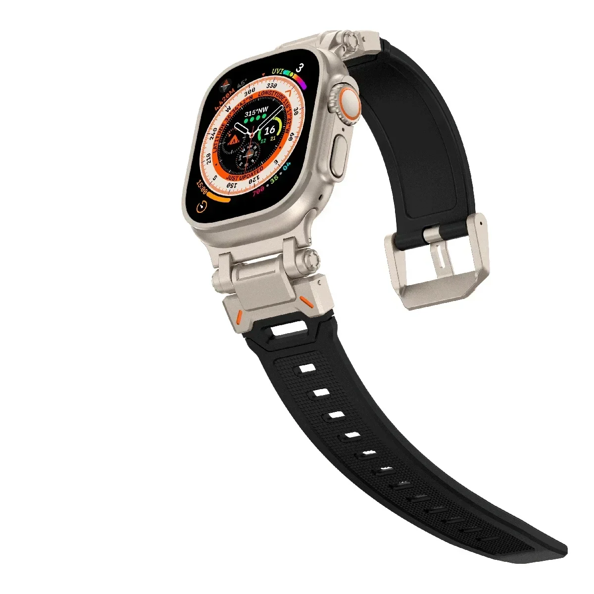 Ремешок спортивный из ТПУ для Apple Watch 9 45 мм Ultra 2 49 44 42 силиконовый браслет титана