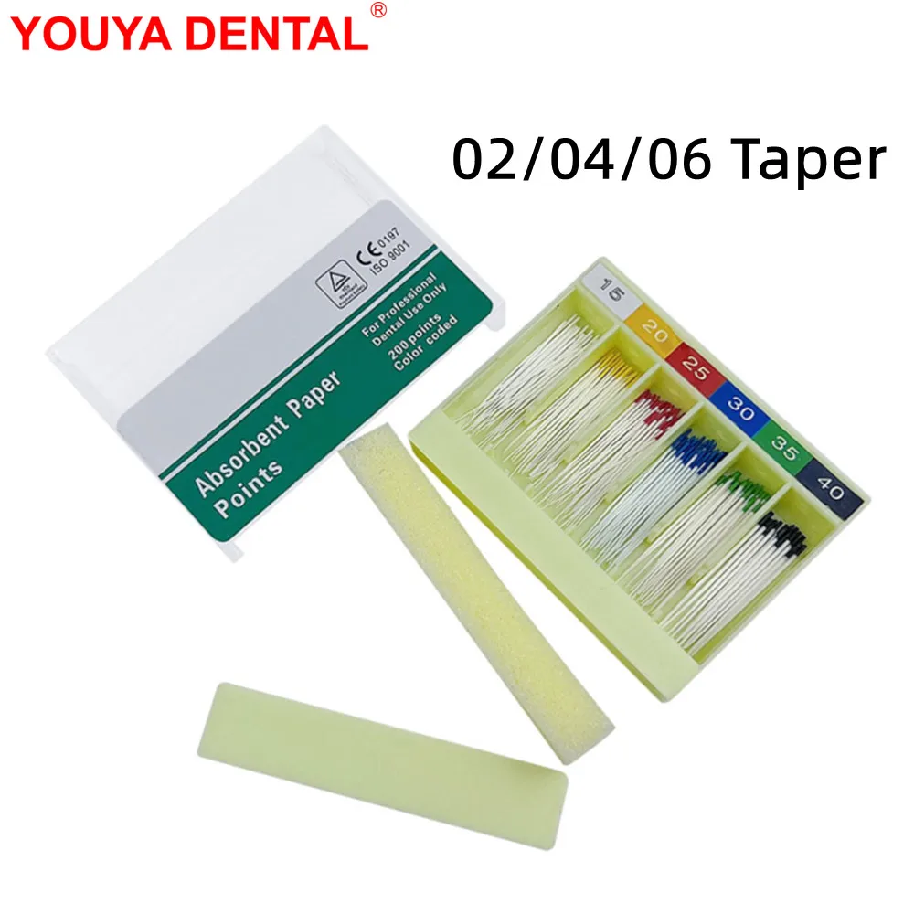 

10Pcs Dental Absorbent Paper Points 02/04/06 Taper Files Cotton Fiber Tips Dentistry Material Root Cancel Endodontics Absorption