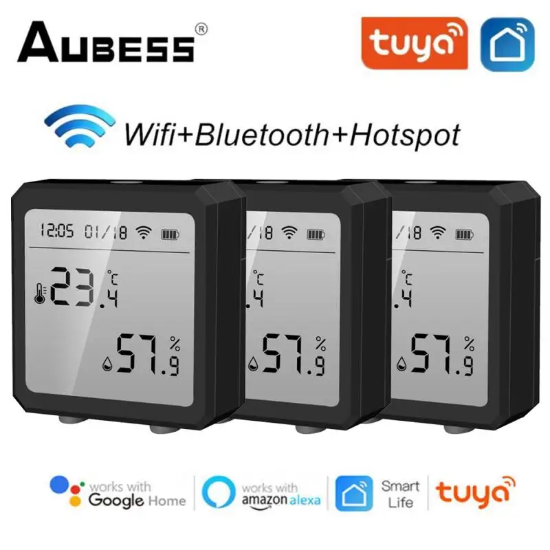 

Tuya Smart WIFI Temperature Humidity Sensor With LCD Display Remote Control Indoor Hygrometer Thermometer Work for Alexa Google