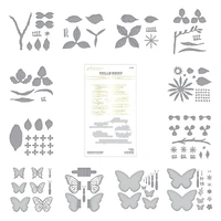 sunflower peach blossom lilac freesia pop up butterflies etched cutting dies hot foil plate diy paper card decor embossing mold