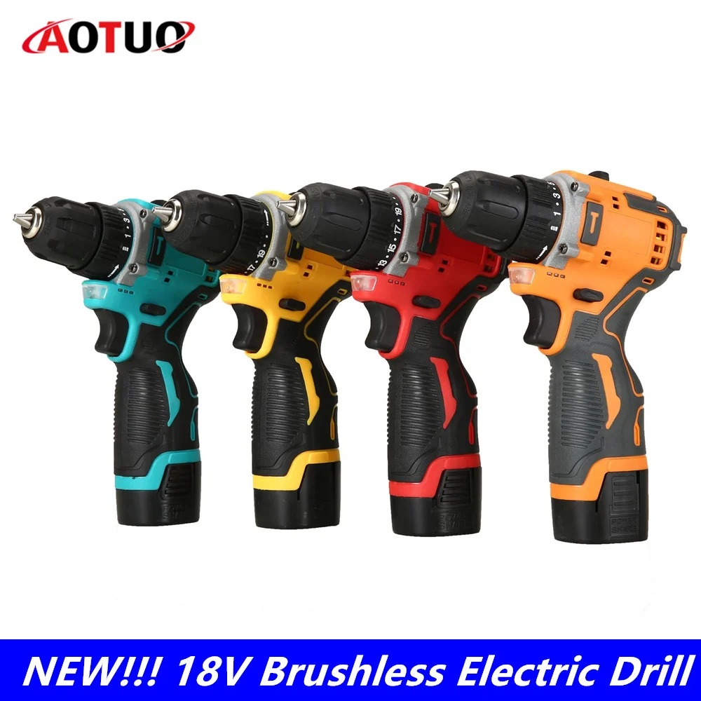 18V MAX Brushless Electric Drill Cordless Drill 35N.m Electric Screwdriver Torque Settings 2-Speeds MT-Series Power Tools