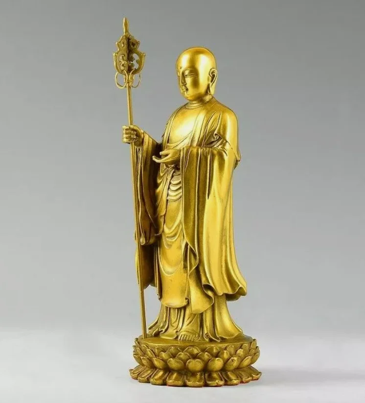 Ksitigarbha Буддизм Храм Бронзовый Бог Будда Am품bha Dizang Статуя Бодхисаттвы