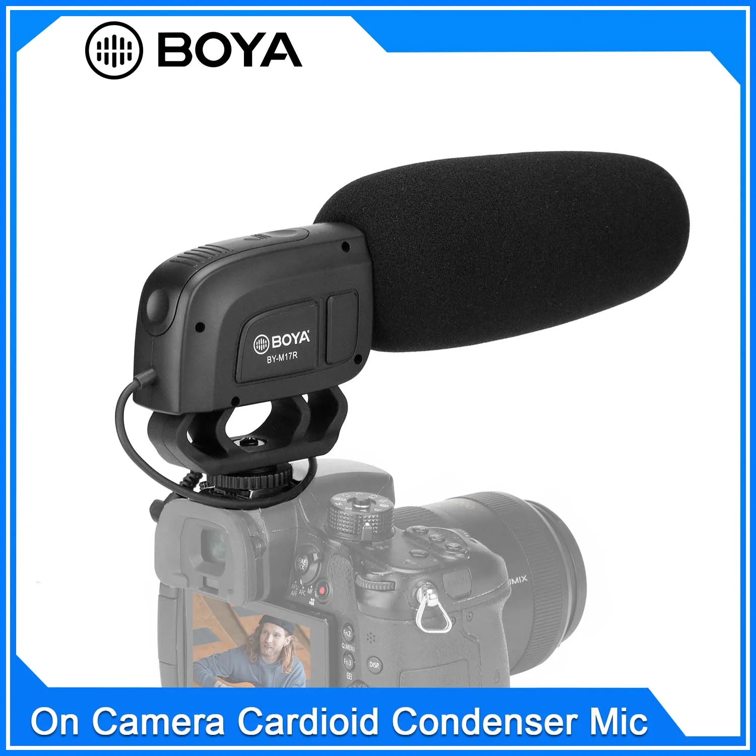 

BOYA BY-M17R On Camera Cardioid Condenser Microphone Audio Video Mic for Camera DSLR PC Smartphone Live Streaming Vlog