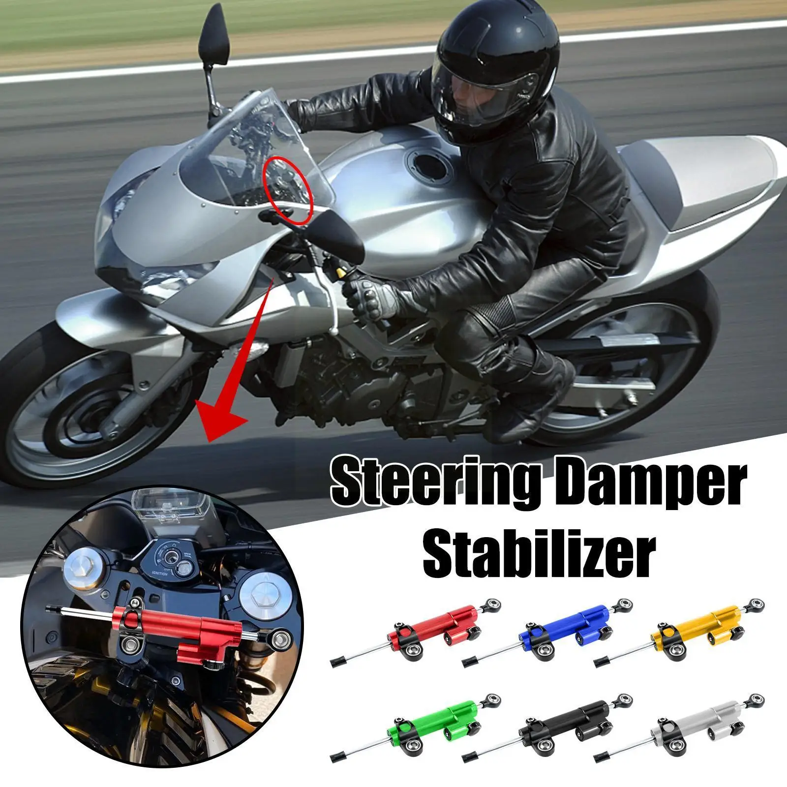 

Universal Motorcycle Adjustable Steering Damper Stabilizer Linear Reversed Safe Control CNC For Yamaha Honda BMW Kawasaki S9W9