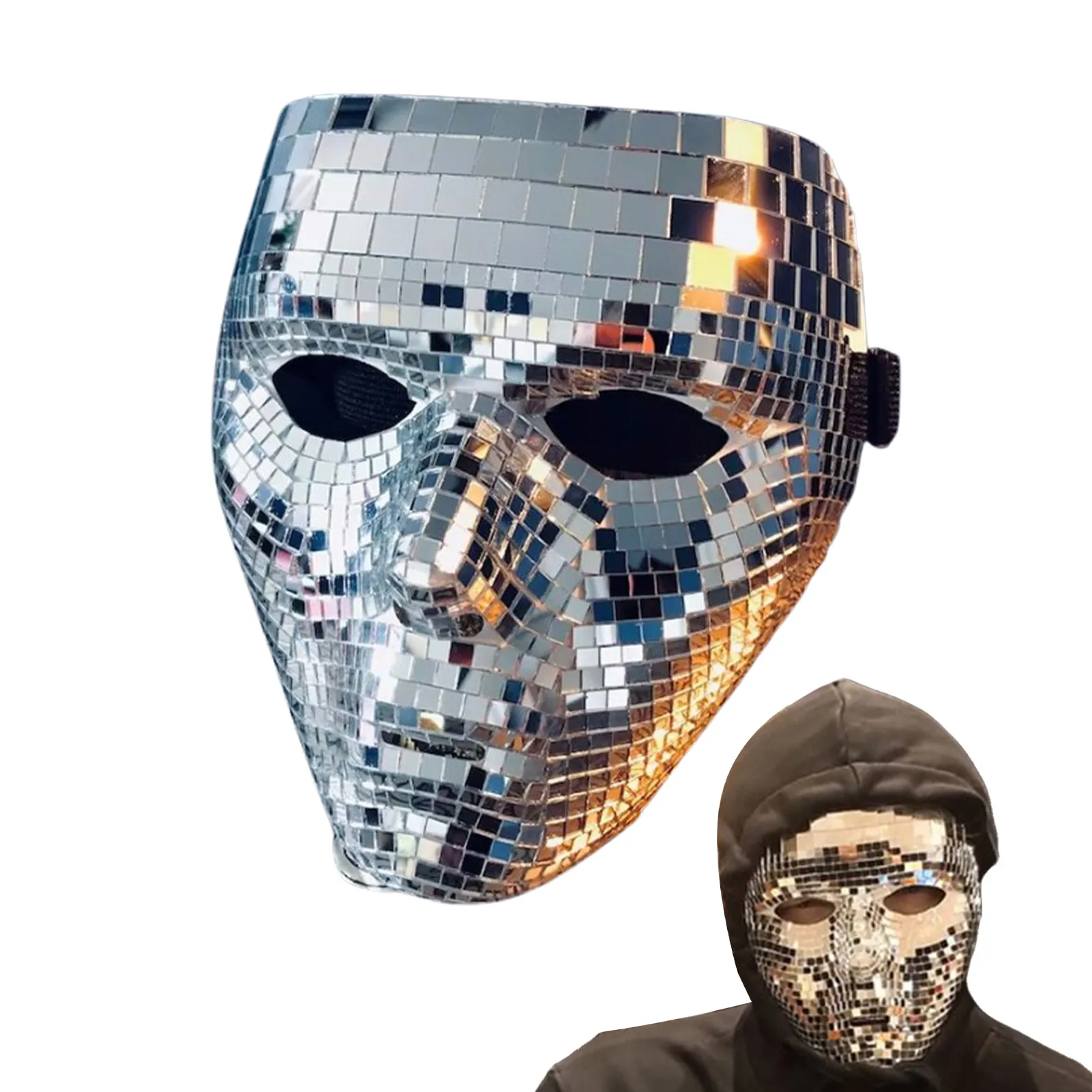

Disco Ball Glitter Elements Cosplay Masque Handcrafted Festival Masquerade Masque For DJ Stage Bar Party Holiday Decorations