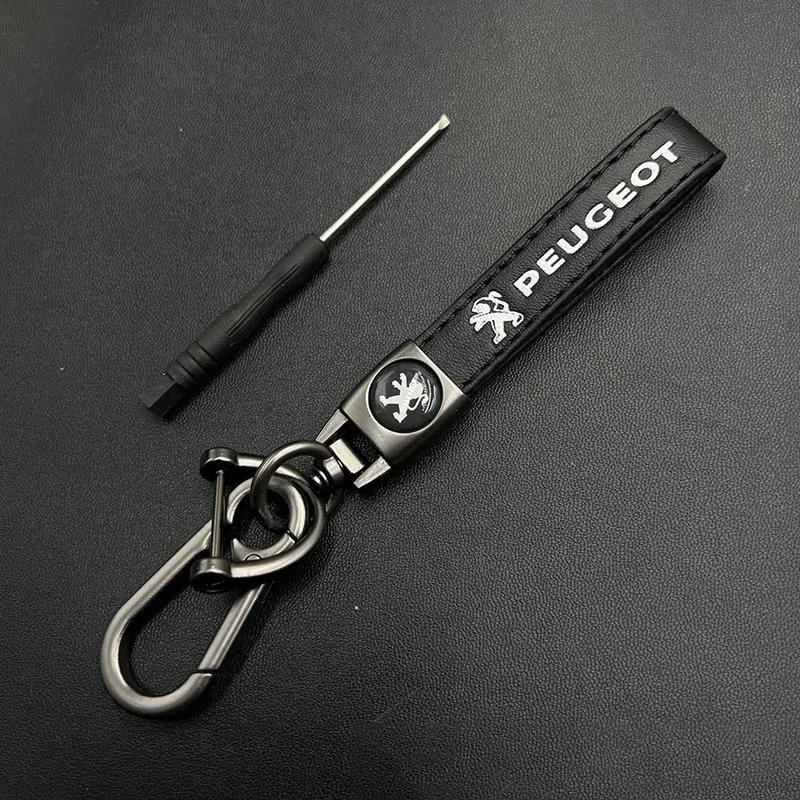 1 шт. автомобильный металлический брелок для ключей из тонкой кожи с эмблемой Peugeot