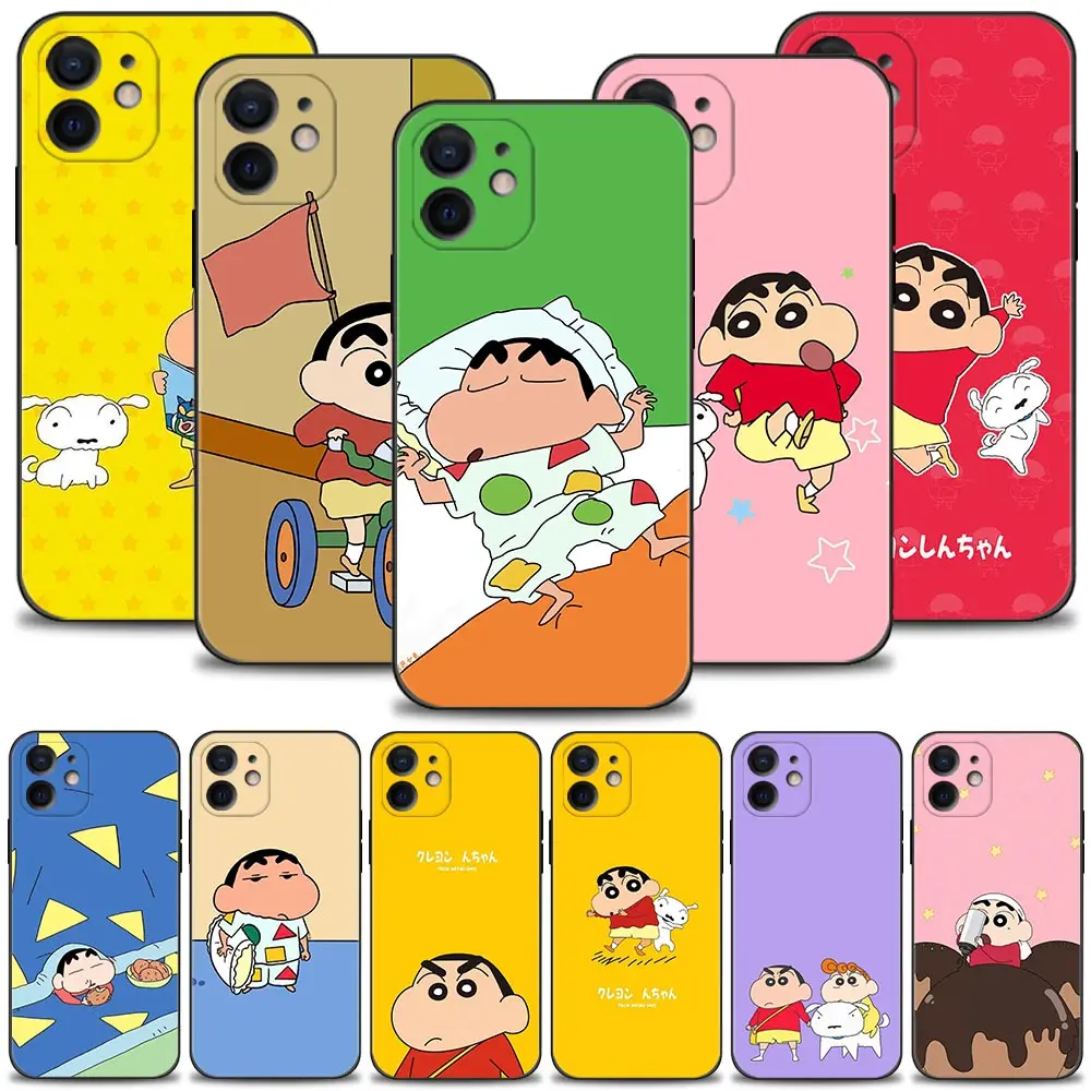 

Case For iPhone 13 12 11 Pro Max 13 12 Mini Phone Cover X XR XS Max 6 6S 7 8 Plus Silicone Fitted Funda Japan Anime Shinchan