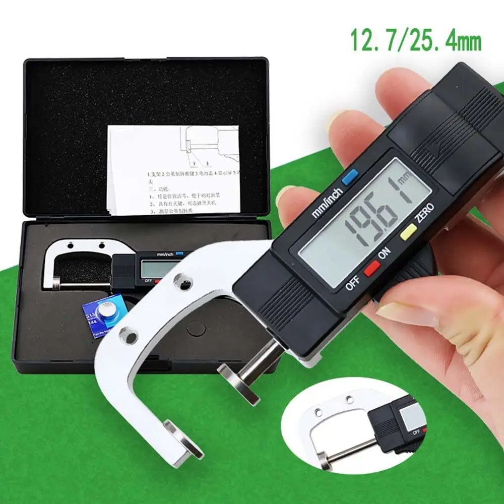 

Digital Transverse Thickness Gauge Diameter Measurement 12.7/25.4mm Gauge for Jewelry Pearl Leather Steel Plate