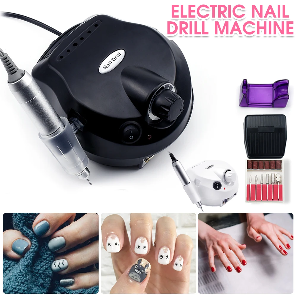 

25000RPM Professional Nail Drill Machine Electric Nail Files Drill Bits Manicure Milling Cutter Set Gel Polish Remover Tools