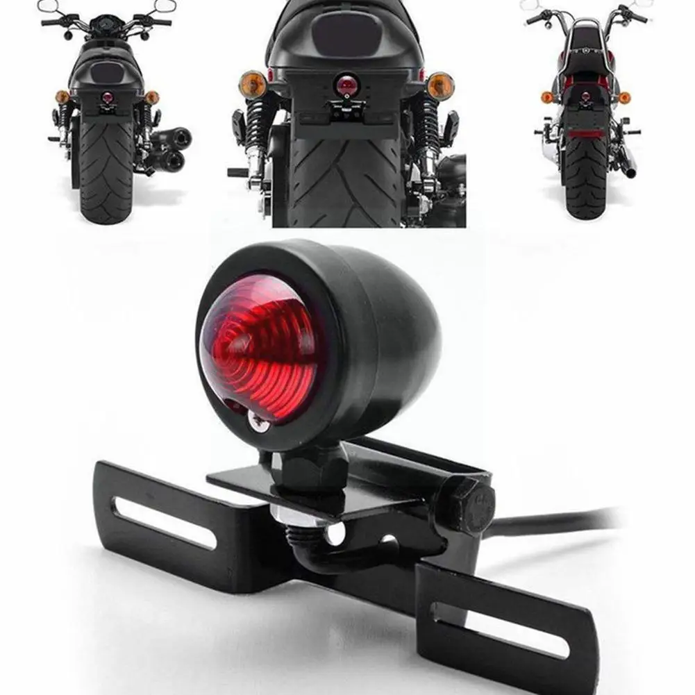 

12v Led Motorcycle Tail Light Retro Brake Rear Lamp Taillight For Chopper Bobber Cafe Racer Style Signal Lamp Tail Lights V7j5