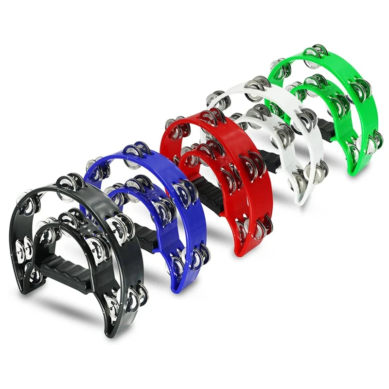 

Tambourine, Hand Held Percussion Double Row Tambourine Metal Jingles Musical Instrument Gifts