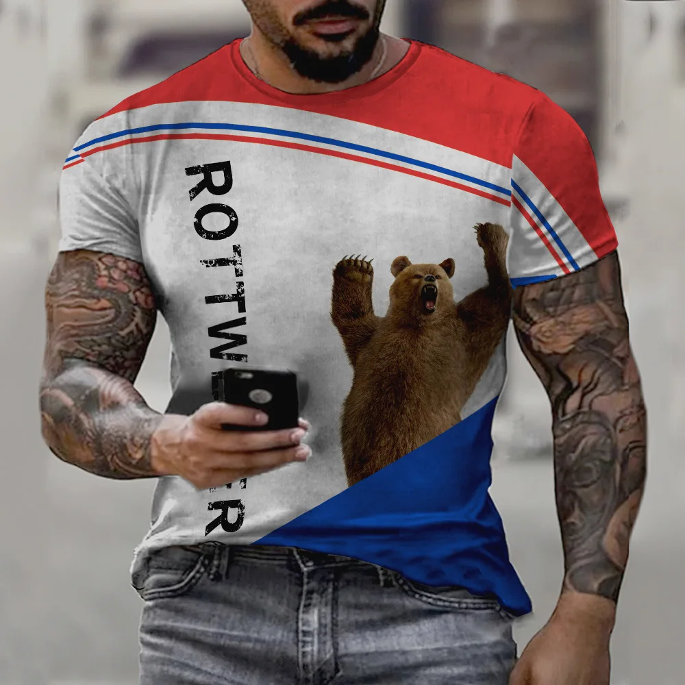 Printed Simple Casual Men's T-shirt Print round Neck