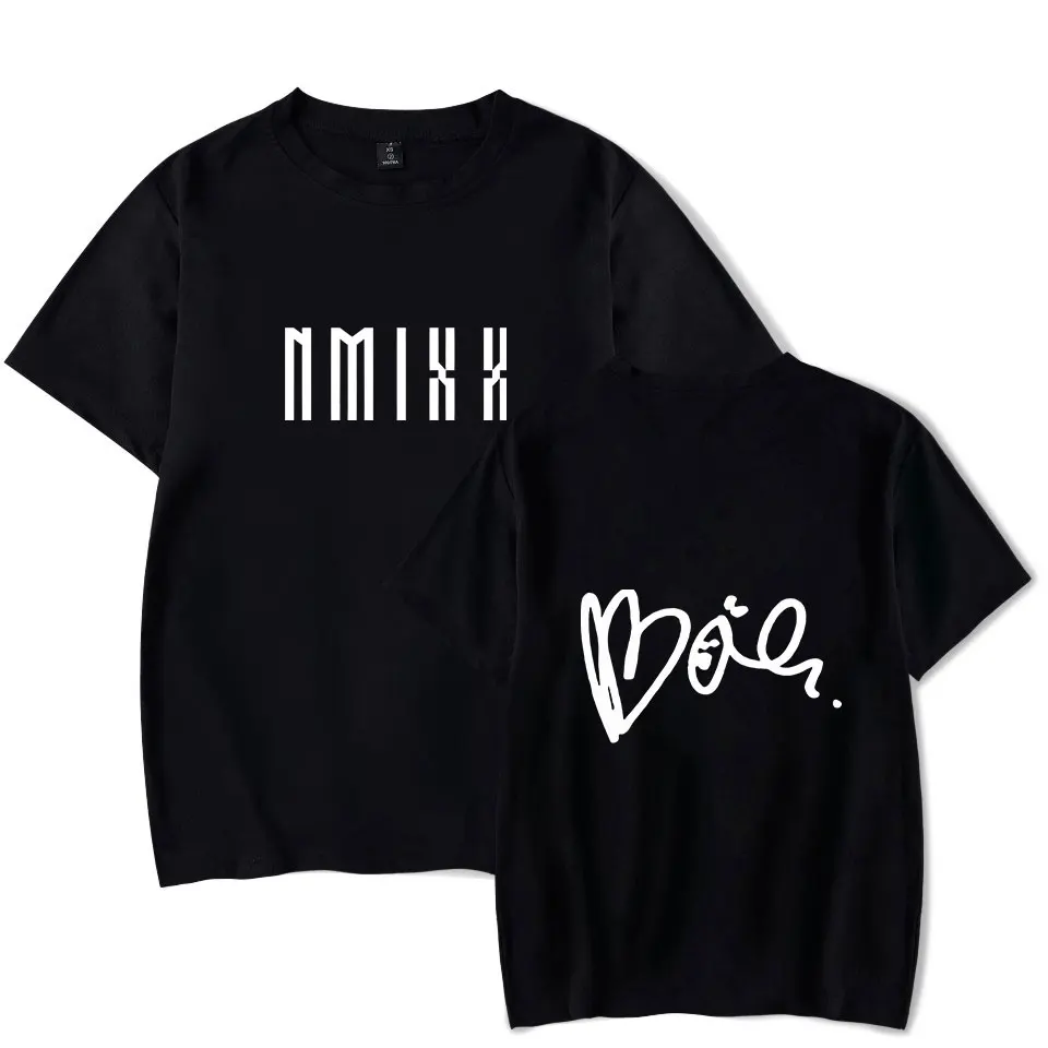 

NMIXX T-shirt Kpop LILY HAEWON SULLYOON BAE JIWOO KYUJIN Signature T Shirt Printed Women Men Short Sleeve Y2k Tee For Fans