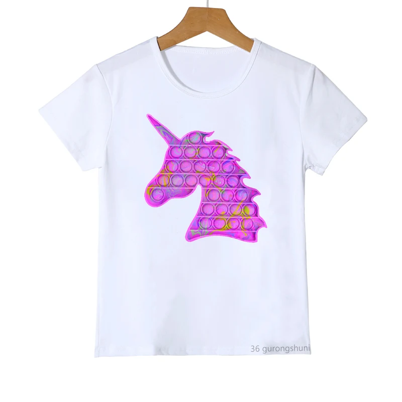

2022 Kids Boys Girls Dinosaur Unicorn Print T-shirt Funny Cartoon T-shirt