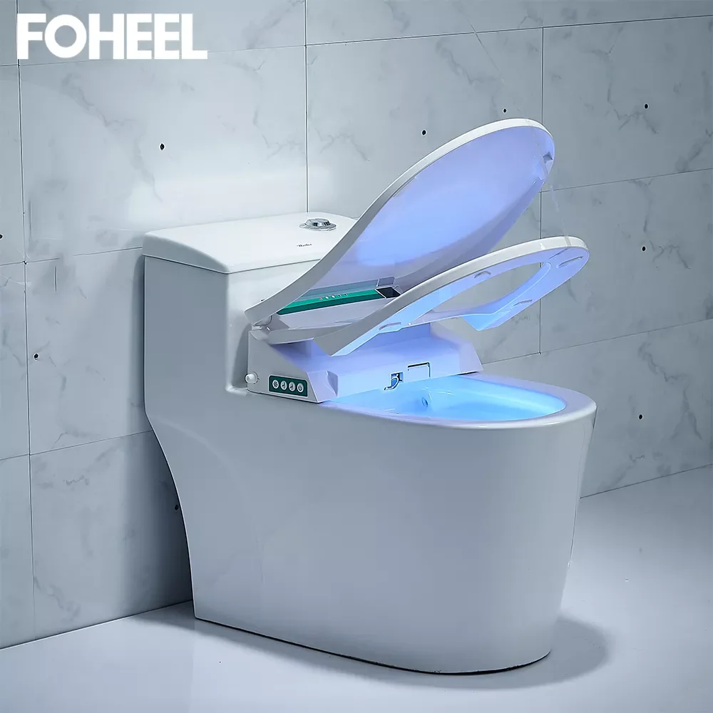 

Intelligent Toilet Seat Elongated Electric Bidet Cover LCD 3 Color Smart Bidet Heating Sits Led Light Wc F3-1