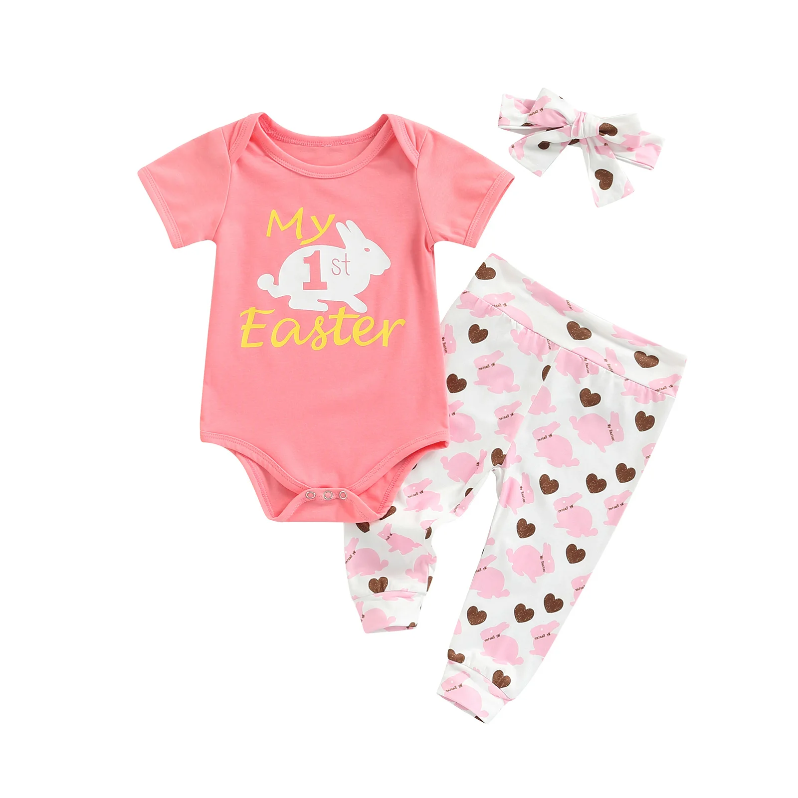 

Комплект одежды Lioraitiin 2022-01-13 для новорожденных, на возраст 0-24 месяца, 3 предмета, летнее милое боди для маленьких девочек, топ с принтом кроли...