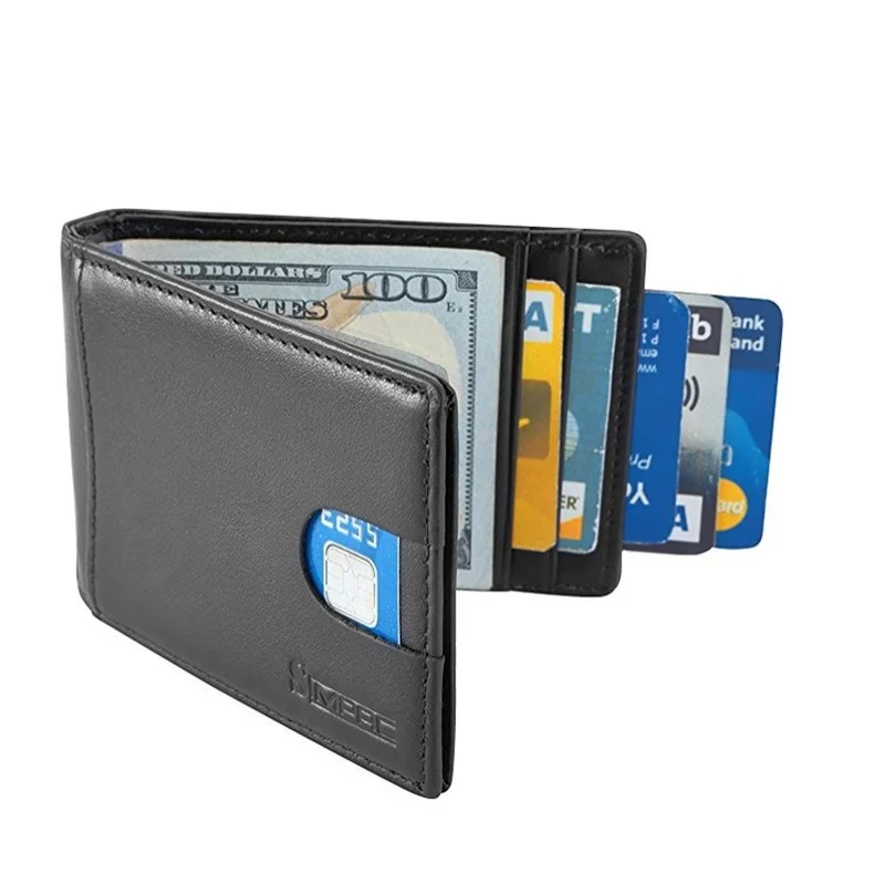 

Излучательно защищенный мужской кожаный зажим для долларов маленький держатель для карт новый модный кошелек чехол для карт