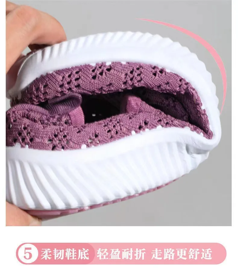 New fashion mesh shoes women's shoes mesh sneakers Breathable flat shoes soft soled casual sneakers