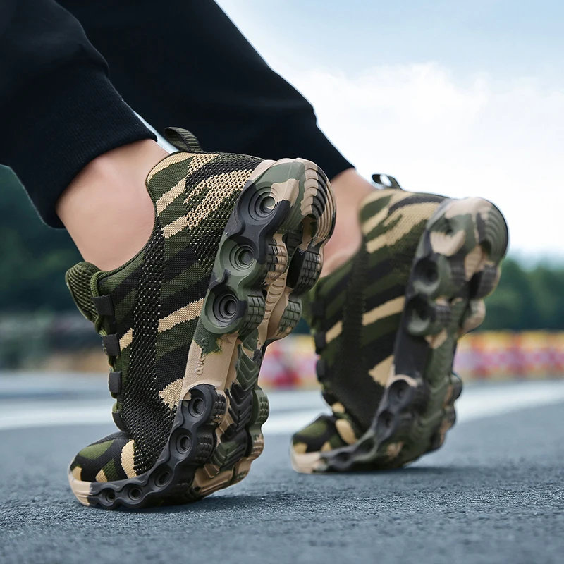 

2023 Couples Camouflage Sneakers Women Sports Breathable Vulcanize Shoes Non-slip Rubber Sole Sports Shoes for Men Training