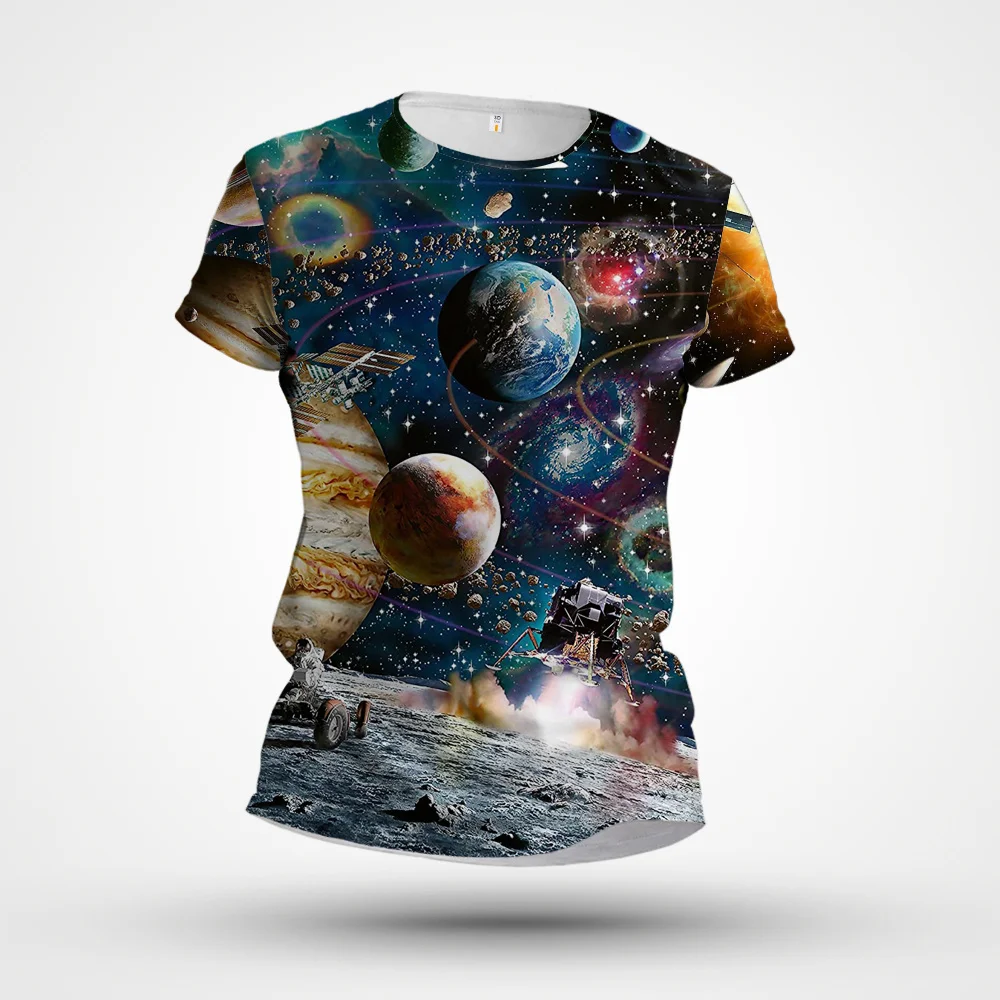 

2023 Universe Planet Space Galaxy 3D T-shirt Boys Children T shirt 3D Print Star Sky Cool Tees Boy Fashion Streetwear