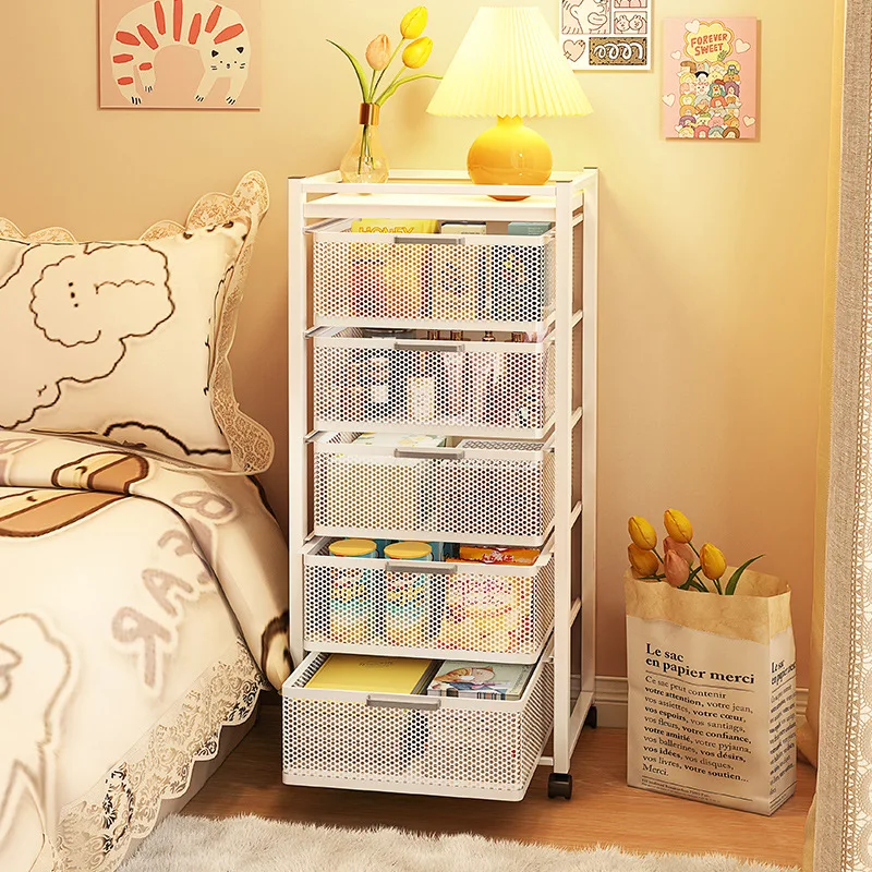 

Bathroom Storage Rack Trolley Rack Home Bed Head Floor Multi-Layer Storage Rack Bedroom Movable Storage Rack Snack Storage Rack