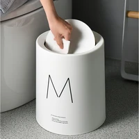 8l nordic simple plastic trash can office bathroom kitchen trash bin living room bedroom garbage household waste bin with lid