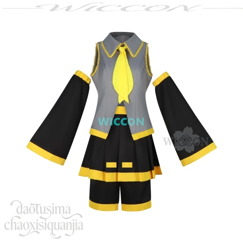 Костюм Akitata Neru Vtuber Idol: Модное панк-платье Y2K, желтое, с одним хвостиком, для Хэллоуина, косплей JK, Game Project Sekai (art.: 3920dbd40239e) - 3920dbd40239e