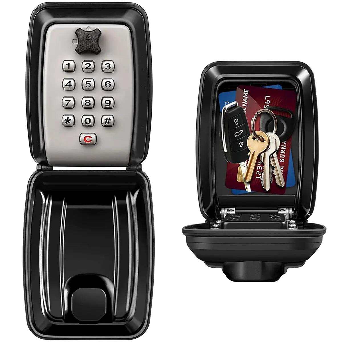 

Key Lock Box with Push Button Wall Mounted Spare Key Storage Box Portable Combination Key Lock Box Weatherproof Safe Key Keeper