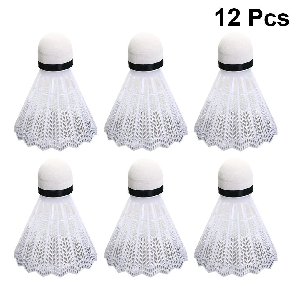 

12pcs Plastic Badminton Practical Shuttlecocks Sports Supplies Exercise Accessories for Indoor Outdoor Playing (White)