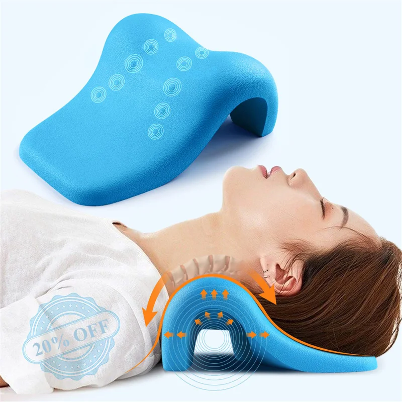 

Neck Massager Unisex Blue Neck Massage Pillow Sports Fitness Accessories Home Back Stretch Comfortable Neck Correction Massager