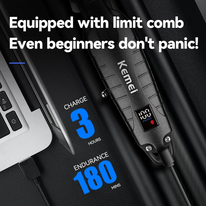 Машинка для стрижки волос Kemei профессиональный триммер Беспроводная