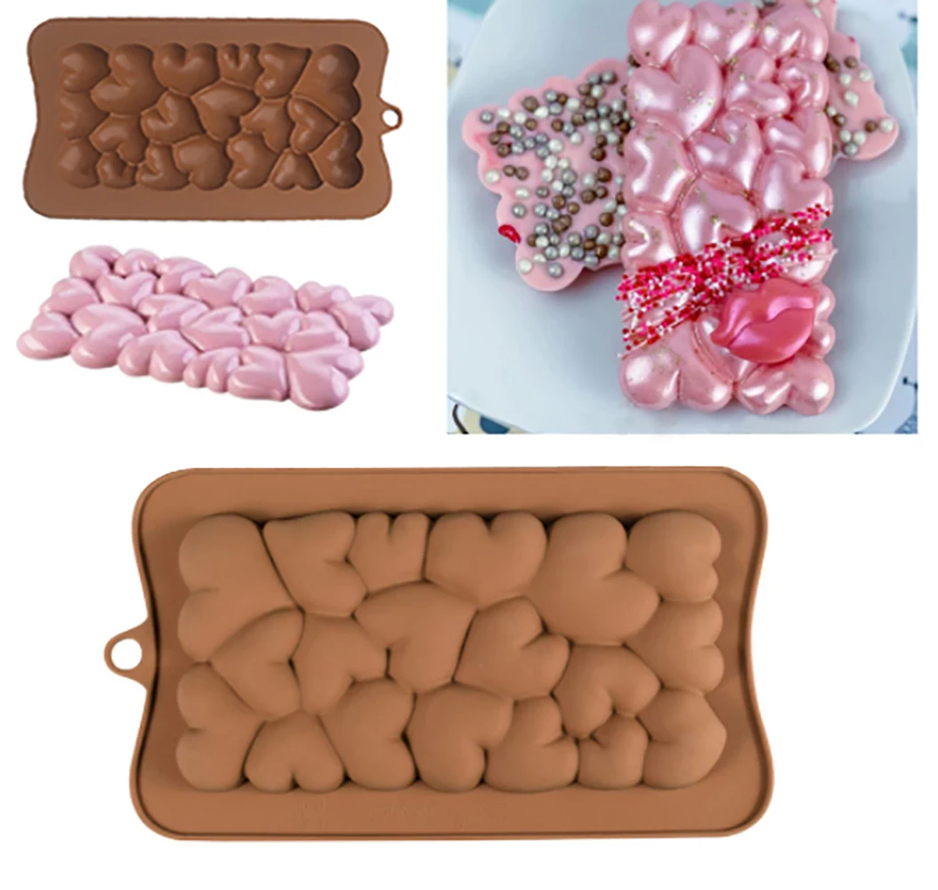 

3D креативные силиконовые кусочки шоколада, форма «сделай сам» для помадки, сахарной мастики, мусса, инструмент для украшения свадебного тор...