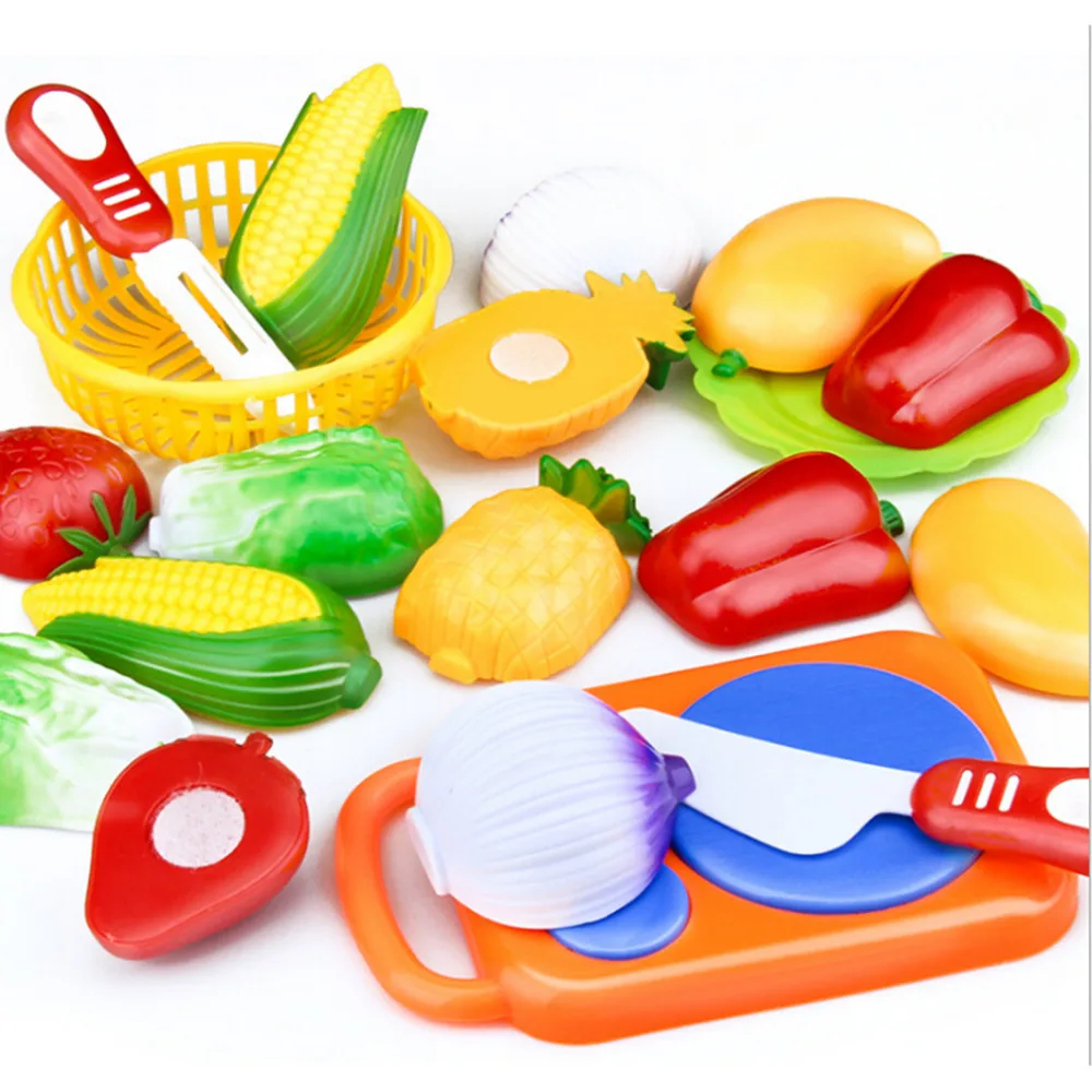 

Children's Play House Toy Cut Fruit Plastic Vegetables Kitchen Baby Game Kids Toys Pretend Playset Educational Infant Toys
