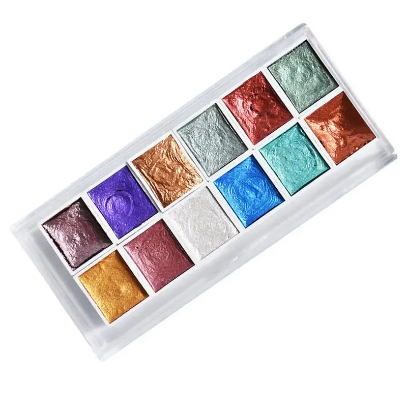 

Однотонная блестящая краска для ногтей, акварельные чернила, Цветущий цветок, мерцающая пудра для рисования, декоративные блестки для ногтей, макияж