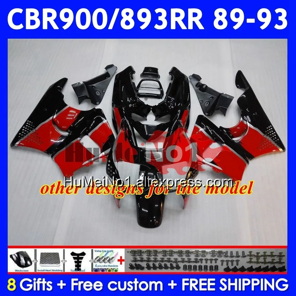 Зеленый черный корпус для HONDA CBR893RR CBR 893RR 54No.22 CBR900 CBR893 RR 1989 1990 1991 1992 1993 CBR900RR 89 90 91 92 93