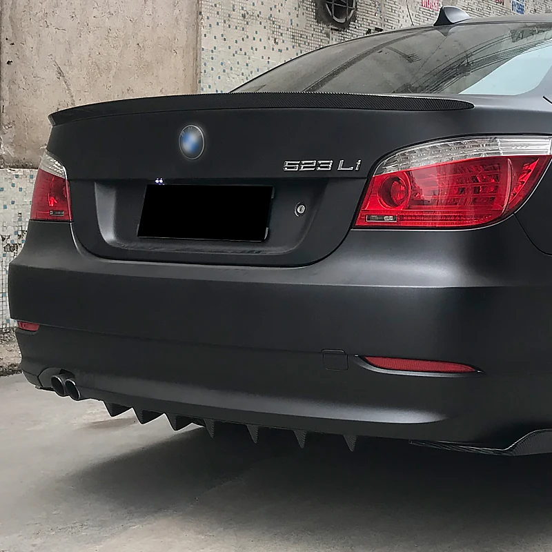 For BMW 5 Series G30 G31 G38 520i 528i 530i 535i 2008-2020 Car Rear Bumper Lip Diffuser Shark Fins Spoiler Body Kit Protector images - 6