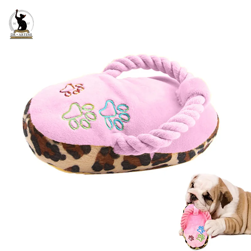 

Creative Dog Toys Slippers Shape Puppy Dogs Cats Chew Bite Resistant Funny Pet Training Playing Supplies