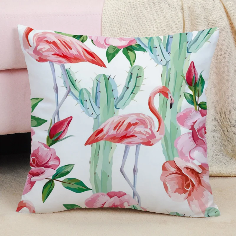 

Tropical Flamingo Pattern Print Sitting Cushion Double Sided Printing Elegant Cushions Decoration Sofa Plush Pillow Hugs Anime