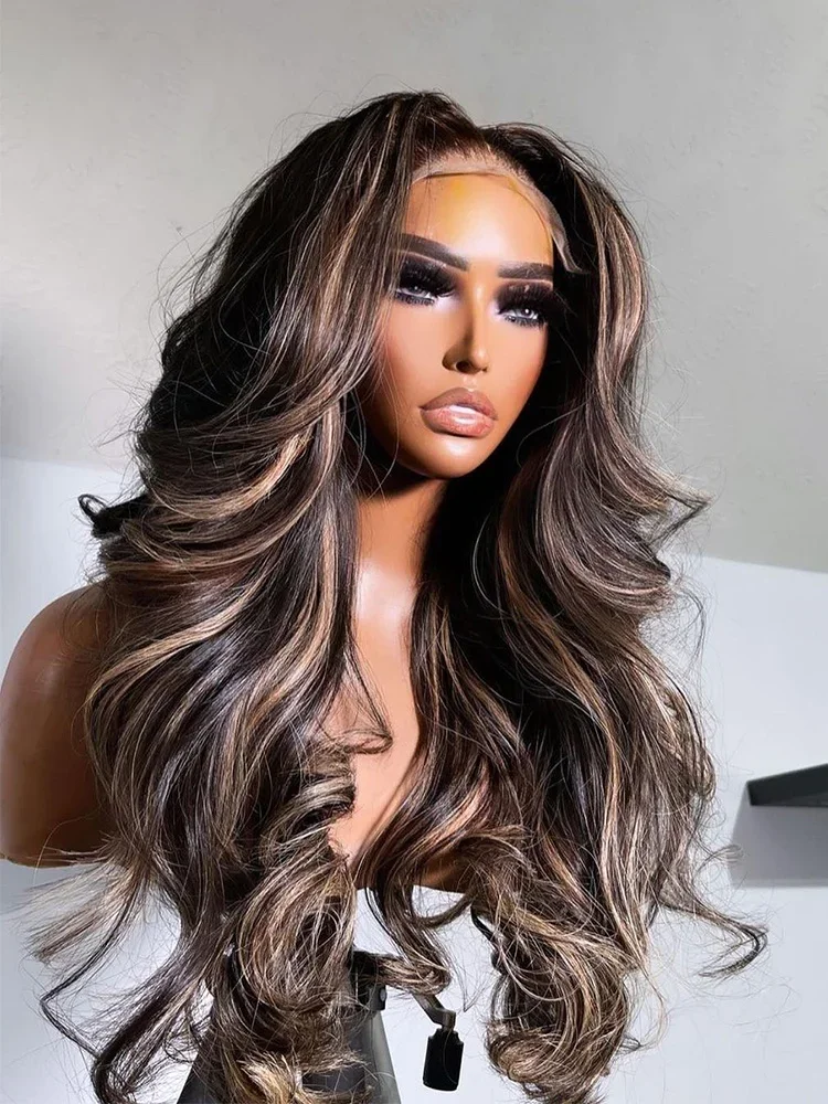 Блестящие светлые мягкие 28-дюймовые волнистые волосы на шелковой основе 5x5