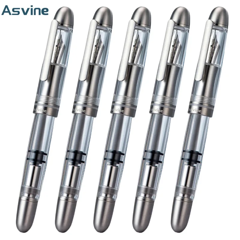 Ручка перьевая Asvine P36 с наполнителем поршня EF/F/M перо из титана и акрила плавное