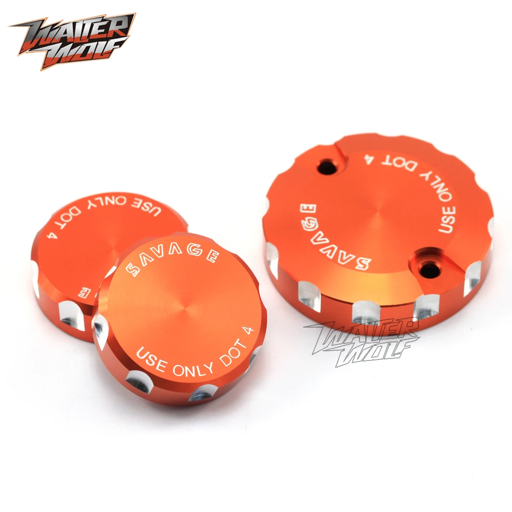 

Front Rear Brake & Clutch Reservoir Cover For DUKE 690 2008-2010 Motorcycle Accessories Orange Aluminum CNC Oil Fluid Cap