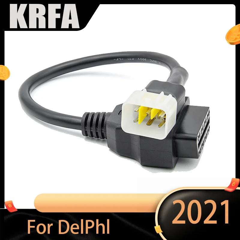 

Диагностический кабель OBD для 6-контактного адаптера для DELPHI мотоциклетный адаптер, коннектор для обнаружения неисправности, подходит для м...