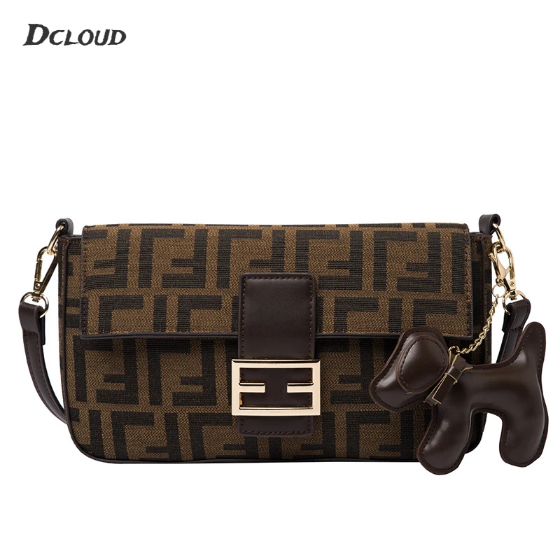 

Bags 2022 Women's Clothing Brand Stylish Hard Brown Portable Messenger Bag Ladies Canvas Luxury Bag Woman