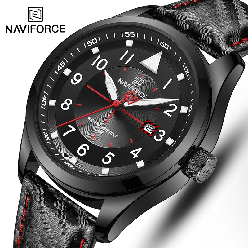 

Мужские часы NAVIFORCE Топ люксовый бренд водонепроницаемые спортивные наручные часы кварцевые кожаные светящиеся мужские наручные часы Relogio Masculino