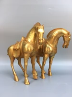 11 tibetan temple collection old bronze gilt lucky horse a pair horse to success gather fortune ornament town house exorcism