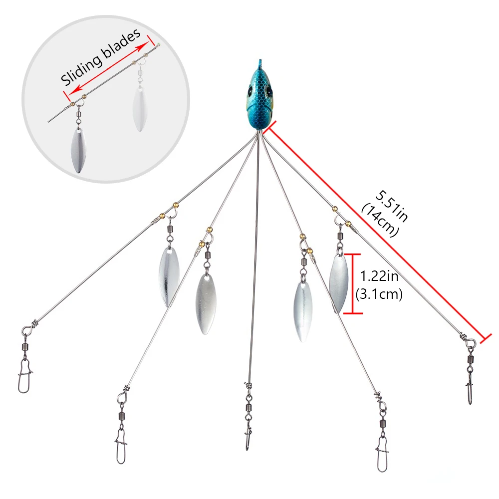 Bassdash алабамская приманка для рыбалки зонтик с головкой 5 руками окунь летняя